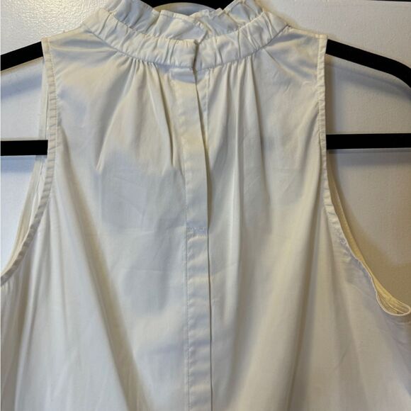 A.L.C. Sleeveless Cotton Ruffle Pullover Blouse White Women’s  Size Medium - Picture 4 of 7